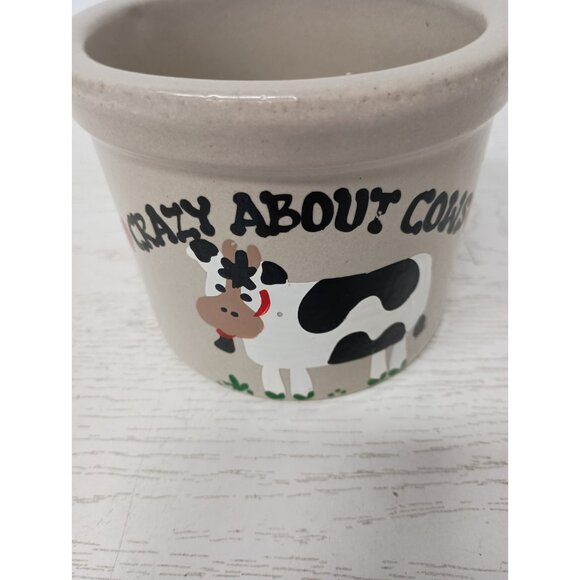 VTG Robinson Ronsbottom RRP Pottery Cow Crock Roseville Ohio 2 QT Jar Country - Picture 2 of 11